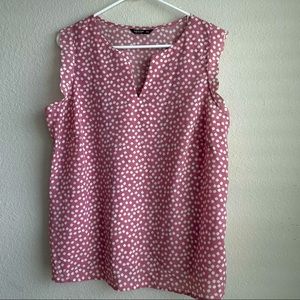 Pink & White Sleeveless Blouse